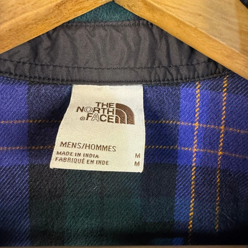 The North Face Mens Purple Green Plaid Flannel Button Down Shirt Medium
